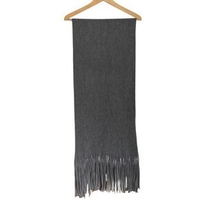 NWOT‎ Lucky Brand Gray Scarf Fringe Acrylic Polyester Blend